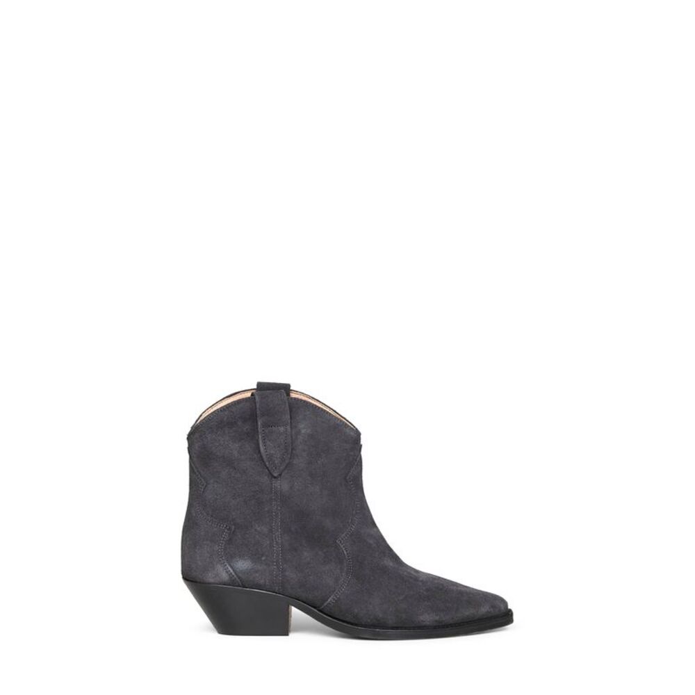 Isabel Marant Women Washed Black Suede Dewina Western Ankle Boots
